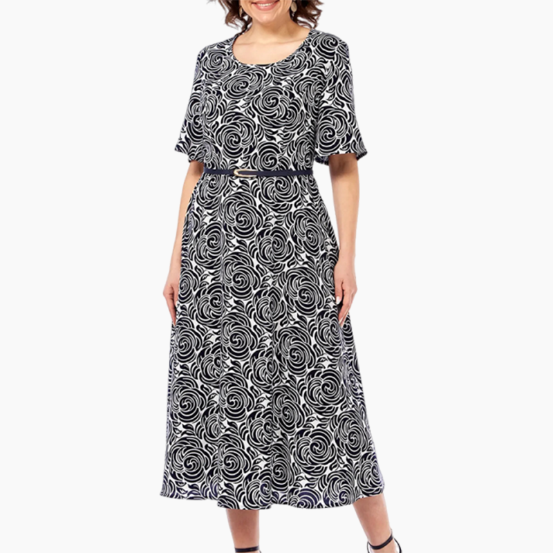 🥳Elegantes Maxikleid mit Gürtel und Print🥳