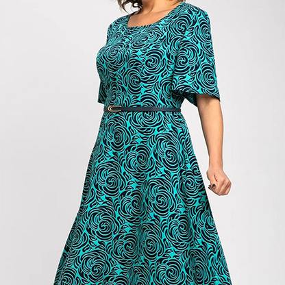 🥳Elegantes Maxikleid mit Gürtel und Print🥳