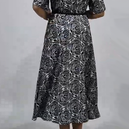 🥳Elegantes Maxikleid mit Gürtel und Print🥳