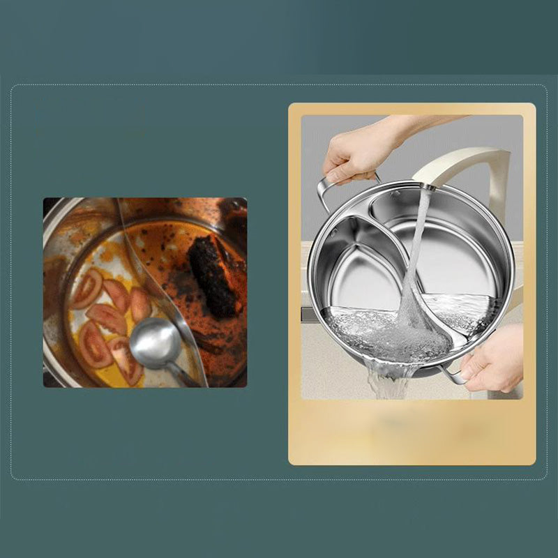 🏘️Essential Für die heimische Küche🍲Edelstahlverdickter Hot Pot mit zwei Geschmacksrichtungen