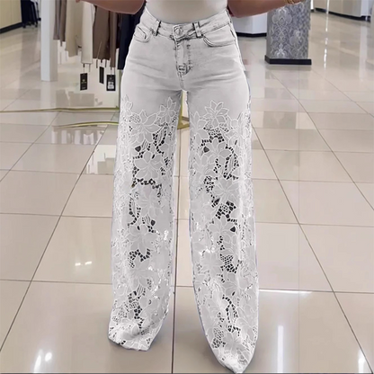 🔥Modische Jeans mit Spitze-Patchwork