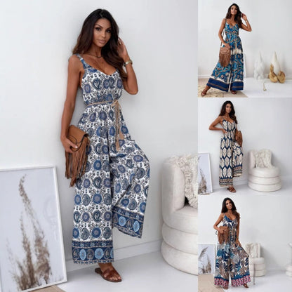 🔥Trendiger rückenfreier Jumpsuit für Damen mit Quastengürtel