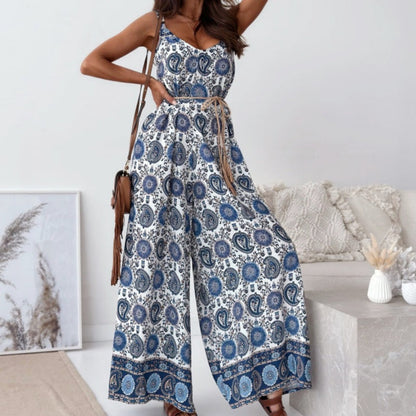 🔥Trendiger rückenfreier Jumpsuit für Damen mit Quastengürtel