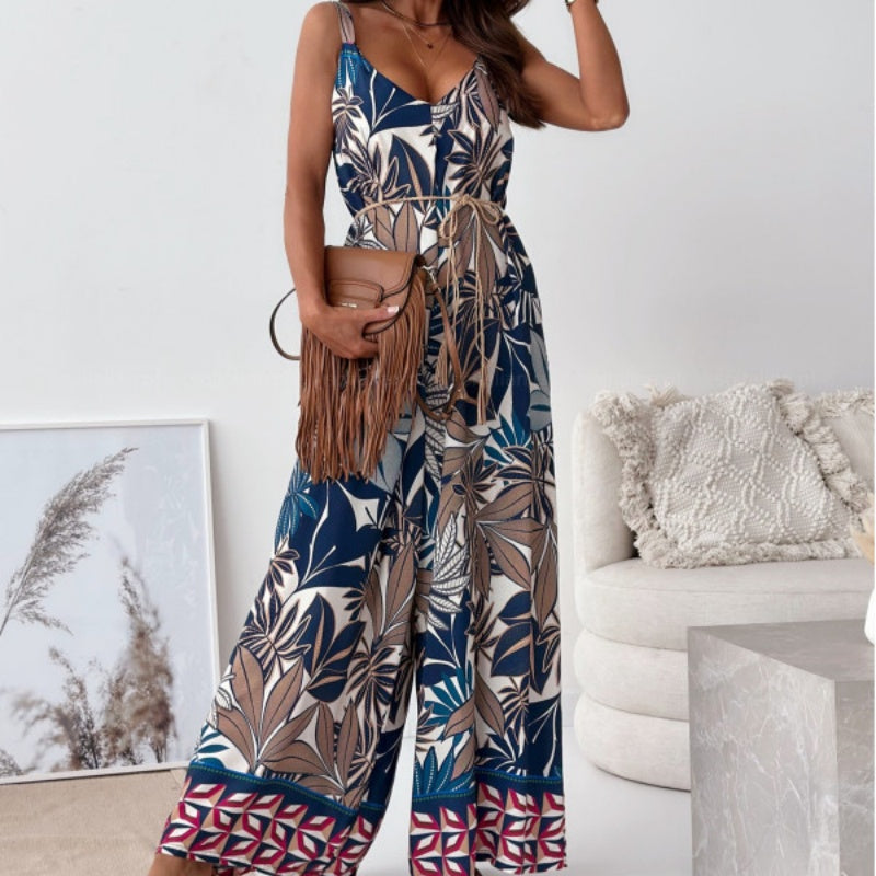 🔥Trendiger rückenfreier Jumpsuit für Damen mit Quastengürtel