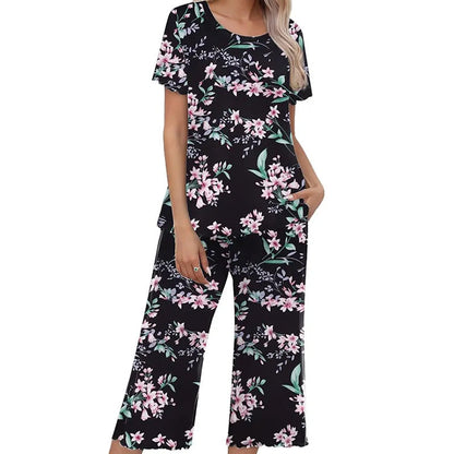 ⏳Begrenzte Zeit 50% Rabatt💥Women's Printed Top & Pants Nachtwäsche Set