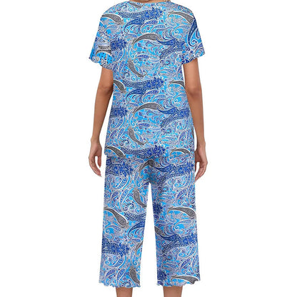⏳Begrenzte Zeit 50% Rabatt💥Women's Printed Top & Pants Nachtwäsche Set