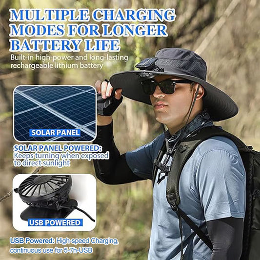 🎁 LIMITIERTER SONDERPREIS: €17,99!! ☀ 2025 Neuer ultraleichter Solar-Ventilator-Sonnenhut – leichter als ein Baseball! ⚾ (Nur 300 g)