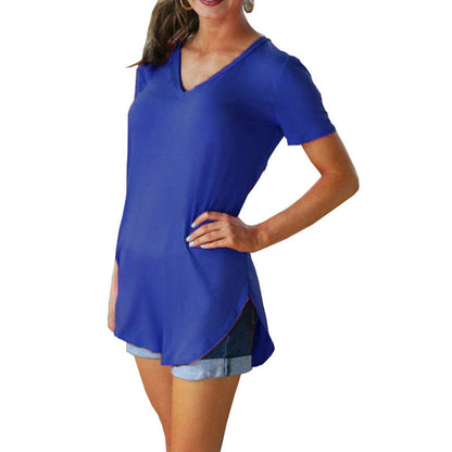 🌟Women's Casual Solid Color V-Neck T-Shirt