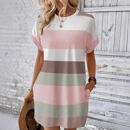 Damen Freizeitkleid mit Rundhalsausschnitt