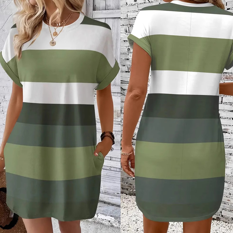 Damen Freizeitkleid mit Rundhalsausschnitt