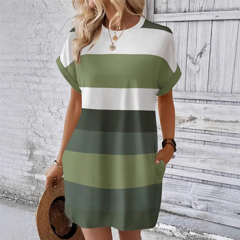 Damen Freizeitkleid mit Rundhalsausschnitt