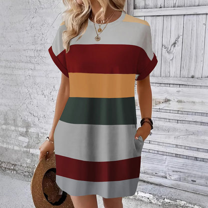 Damen Freizeitkleid mit Rundhalsausschnitt