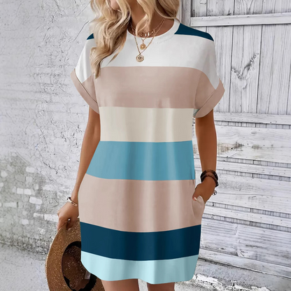 Damen Freizeitkleid mit Rundhalsausschnitt