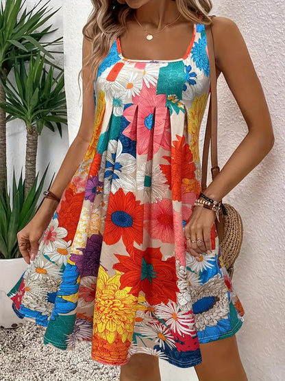 【S-2XL】🌺Uniform bedrucktes einfaches Kleid