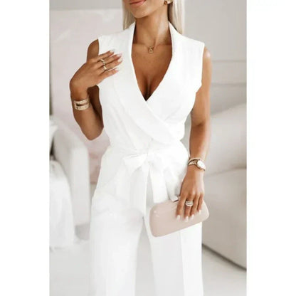 🌟Women's Sleeveless V-Neck Solid Jumpsuit🕊️