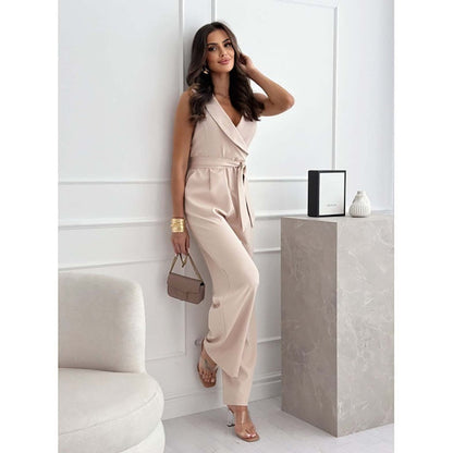 🌟Women's Sleeveless V-Neck Solid Jumpsuit🕊️