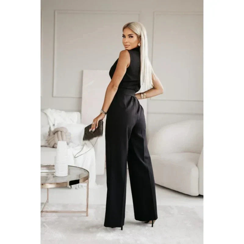🌟Women's Sleeveless V-Neck Solid Jumpsuit🕊️