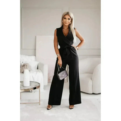 🌟Women's Sleeveless V-Neck Solid Jumpsuit🕊️