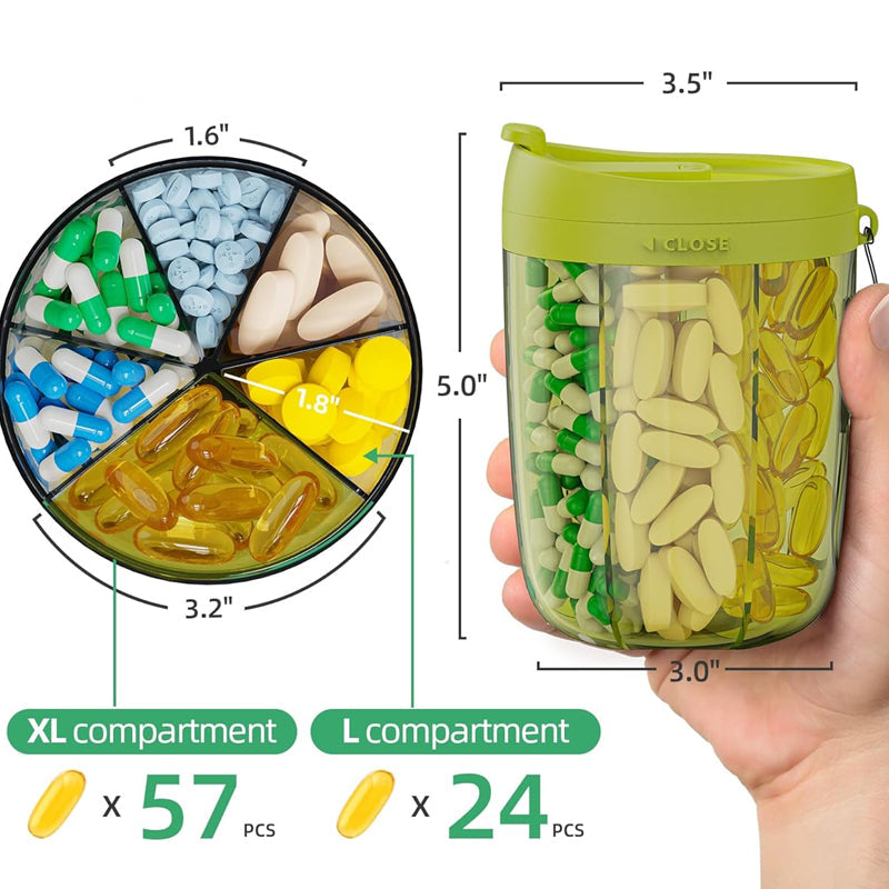 💊 6-Fächer Pillendosiererflasche – Ordnung für deine Medikamente!