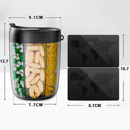 💊 6-Fächer Pillendosiererflasche – Ordnung für deine Medikamente!