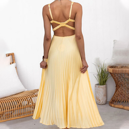🔥Sexy Trägerkleid mit offenem Rücken und Plisseerock🔥