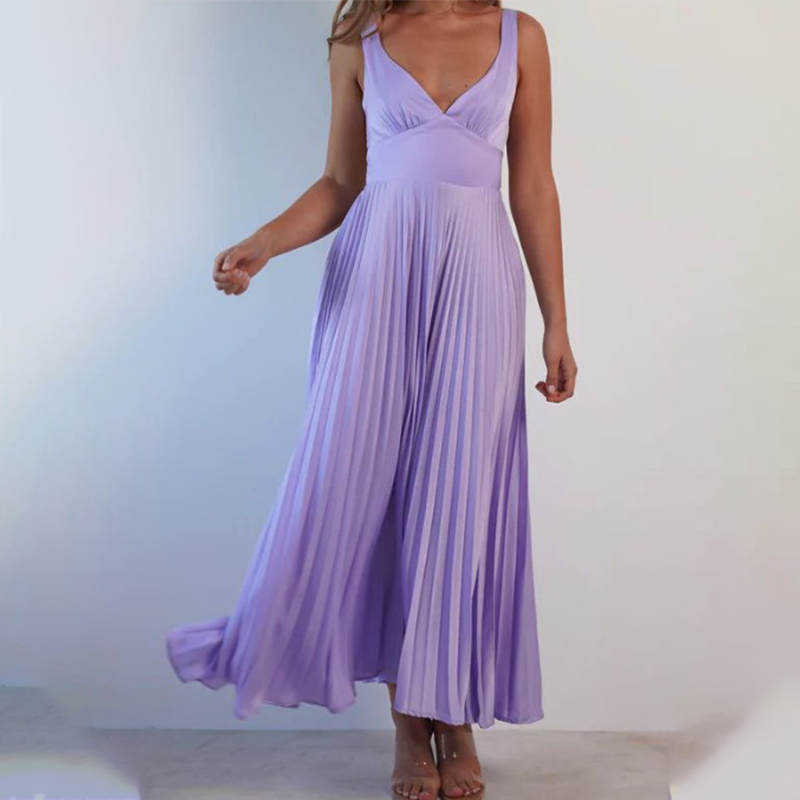 🔥Sexy Trägerkleid mit offenem Rücken und Plisseerock🔥