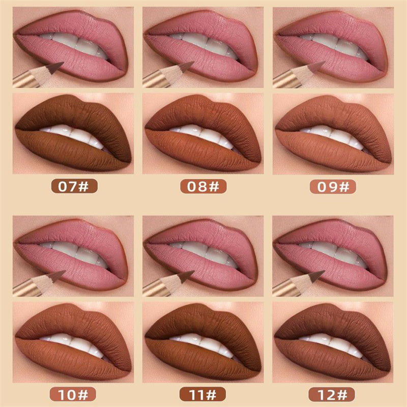 🔥Solange der Vorrat reicht 50% Rabatt!🎉12-farbiges, wischfestes Lipliner-Stift-Set