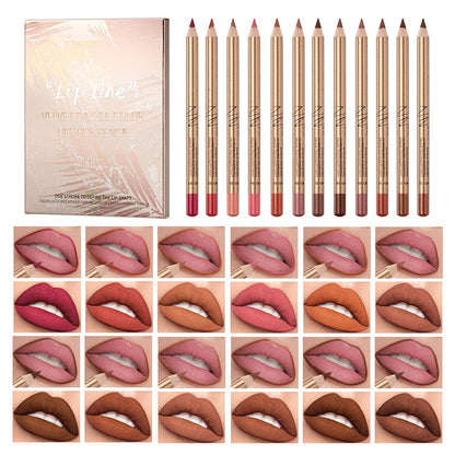 🔥Solange der Vorrat reicht 50% Rabatt!🎉12-farbiges, wischfestes Lipliner-Stift-Set