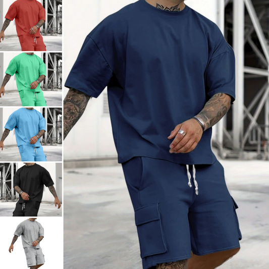 👕 50% RABATT! 🔥 Set aus Freizeit-T-Shirt mit Kurzen Ärmeln & Shorts für Herren – Bequemer Schnitt, Leichter Stoff & Perfekt Für Warme Tage ☀️