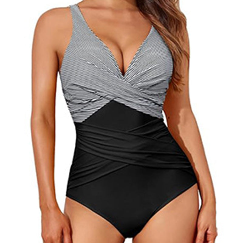 Damen einteiliger Badeanzug mit Bauchkontrolle