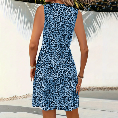 🐆✨2026 Neu! Damen Minikleid mit V-Ausschnitt & Leopardenmuster