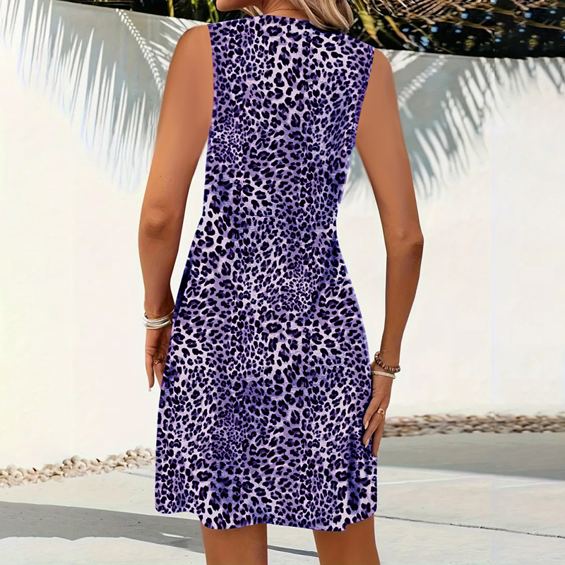 🐆✨2026 Neu! Damen Minikleid mit V-Ausschnitt & Leopardenmuster