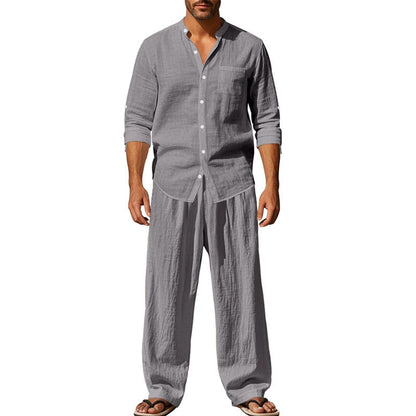 👔⏰ ZEITLICH BEGRENZTES SPECIAL – 50% RABATT+Versandkostenfrei! Herren Casual Atmungsaktives Hemd und Hose Set – Lässig, bequem & perfekt für Arbeit & Alltag 🍂