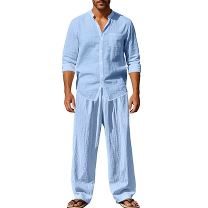 👔⏰ ZEITLICH BEGRENZTES SPECIAL – 50% RABATT+Versandkostenfrei! Herren Casual Atmungsaktives Hemd und Hose Set – Lässig, bequem & perfekt für Arbeit & Alltag 🍂