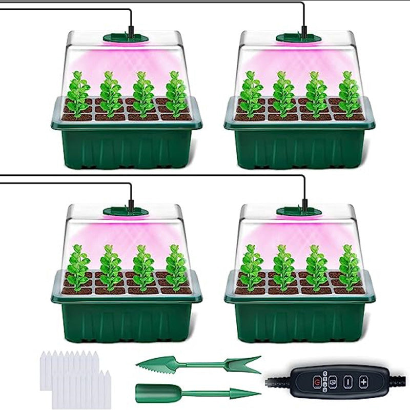 💎60 % RABATT! 💎 Anzuchtschalen mit Pflanzenlampe – Feuchtigkeitsregulierung, transparentes Vollspektrumlicht 🌱💡