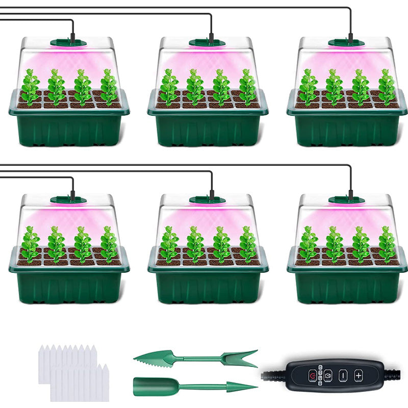 💎60 % RABATT! 💎 Anzuchtschalen mit Pflanzenlampe – Feuchtigkeitsregulierung, transparentes Vollspektrumlicht 🌱💡
