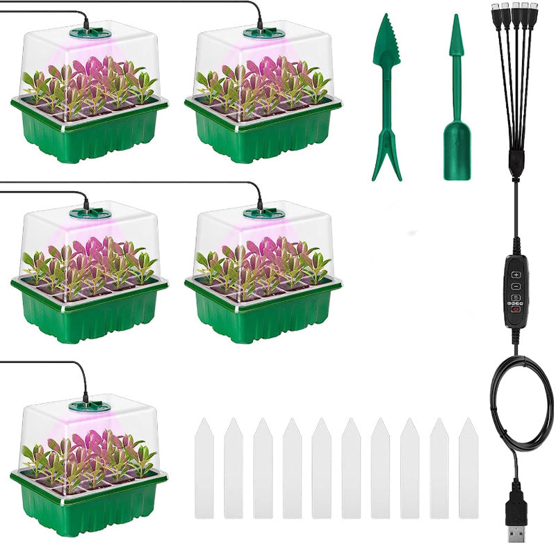 💎60 % RABATT! 💎 Anzuchtschalen mit Pflanzenlampe – Feuchtigkeitsregulierung, transparentes Vollspektrumlicht 🌱💡