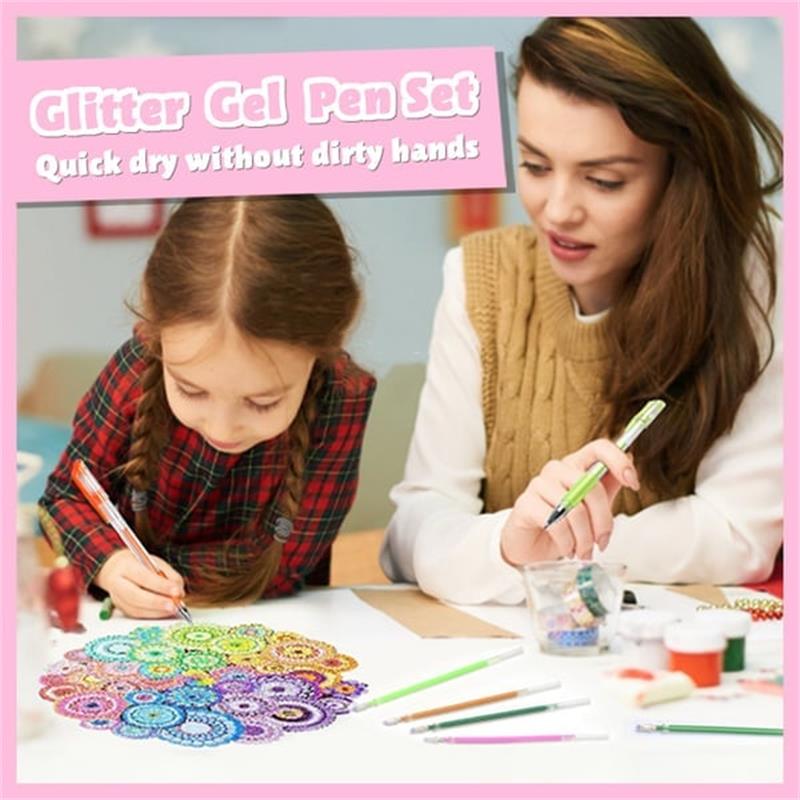 🔥Weihnachtsverkauf – 50% Rabatt🎨 Set mit glitzernden Gelstiften🎄Leuchtende Farben, grenzenlose Kreativität