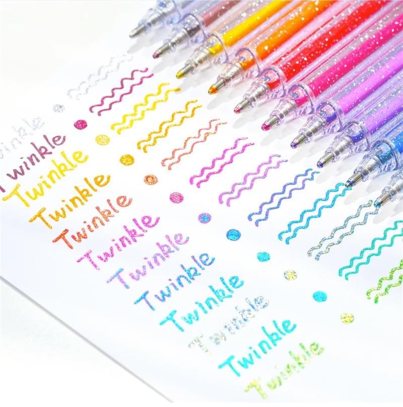 🔥Weihnachtsverkauf – 50% Rabatt🎨 Set mit glitzernden Gelstiften🎄Leuchtende Farben, grenzenlose Kreativität