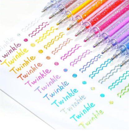 🔥Weihnachtsverkauf – 50% Rabatt🎨 Set mit glitzernden Gelstiften🎄Leuchtende Farben, grenzenlose Kreativität