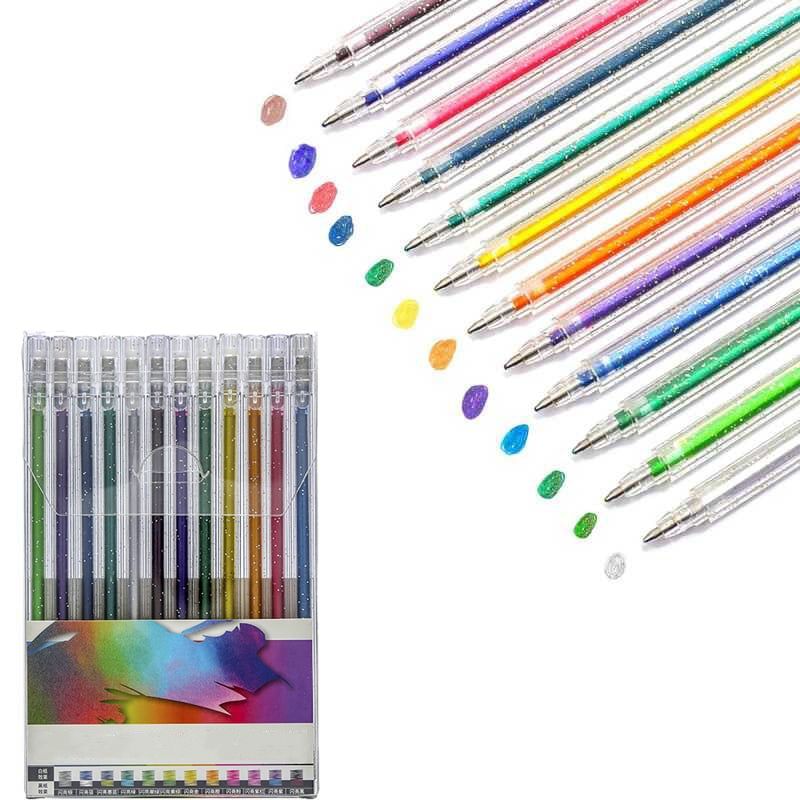 🔥Weihnachtsverkauf – 50% Rabatt🎨 Set mit glitzernden Gelstiften🎄Leuchtende Farben, grenzenlose Kreativität