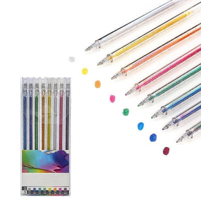 🔥Weihnachtsverkauf – 50% Rabatt🎨 Set mit glitzernden Gelstiften🎄Leuchtende Farben, grenzenlose Kreativität