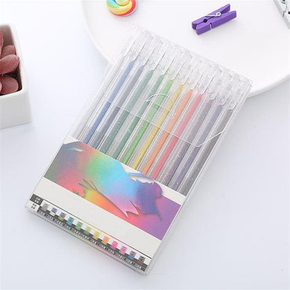 🔥Weihnachtsverkauf – 50% Rabatt🎨 Set mit glitzernden Gelstiften🎄Leuchtende Farben, grenzenlose Kreativität