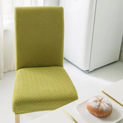 🪑 50 % Rabatt! Elegante Jacquard-Stuhlhusse mit Karomuster – Stretch Stuhlbezug für Esszimmerstühle