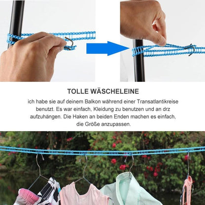 🧺 Je mehr Sie kaufen, desto mehr erhalten Sie gratis! 🔥 Rutschfeste Wäscheleine – Langlebig & UV-beständig – Perfekt für Balkon, Garten oder Waschküche – hält Kleidung sicher an Ort und Stelle ☀️