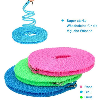🧺 Je mehr Sie kaufen, desto mehr erhalten Sie gratis! 🔥 Rutschfeste Wäscheleine – Langlebig & UV-beständig – Perfekt für Balkon, Garten oder Waschküche – hält Kleidung sicher an Ort und Stelle ☀️