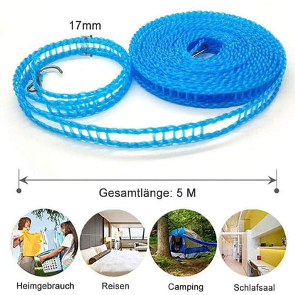 🧺 Je mehr Sie kaufen, desto mehr erhalten Sie gratis! 🔥 Rutschfeste Wäscheleine – Langlebig & UV-beständig – Perfekt für Balkon, Garten oder Waschküche – hält Kleidung sicher an Ort und Stelle ☀️