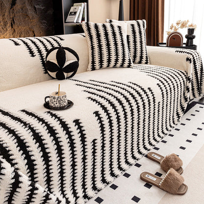 🛋️ 53% RABATT 2025! ✨ Plüsch Sofaüberwurf - Extra Dicke & Rutschfeste Decke mit Elastischen Kanten für Herbst und Winter 🍂❄️