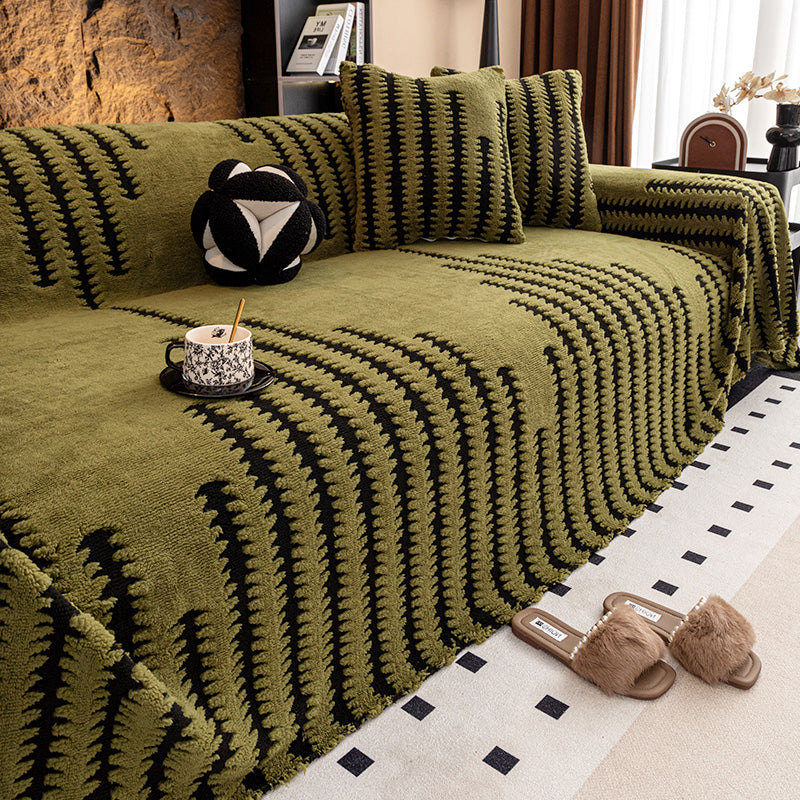 🛋️ 53% RABATT 2025! ✨ Plüsch Sofaüberwurf - Extra Dicke & Rutschfeste Decke mit Elastischen Kanten für Herbst und Winter 🍂❄️