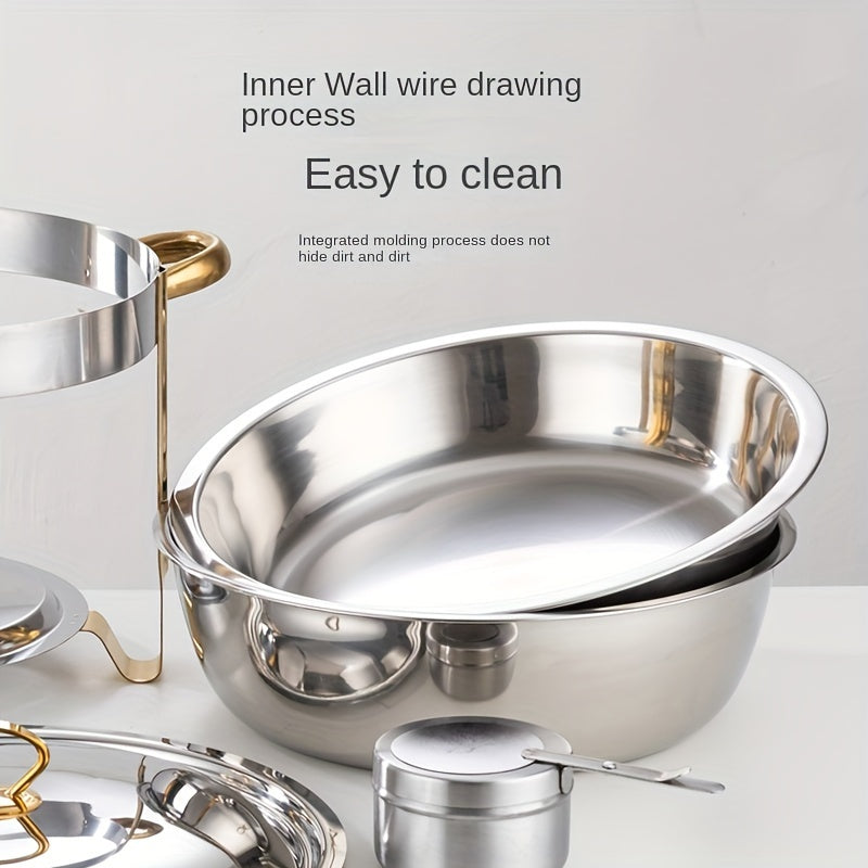 🔥 JETZT 50% RABATT! 🎄 Buffet-Set mit Warmhaltefunktion aus Edelstahl – gleichmäßige Hitzeverteilung und langlebig, perfekt für Feste und Partys ✨